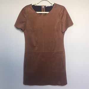 Dex Brown Faux Suede Mini Dress